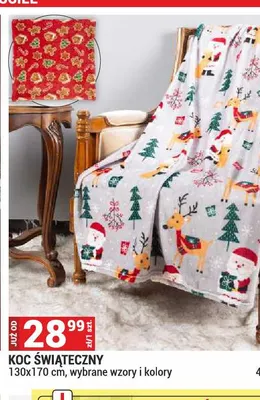 Koc świąteczny 130x170 cm promocja w Merkury Market
