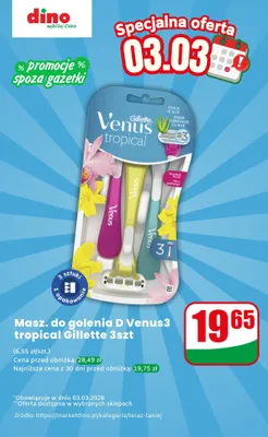 Maszynki do golenia Venus tropical Gillette promocja w Dino
