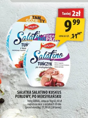 Sałatka Salatino z tuńczykiem kuskus perłowy Graal promocja w Arhelan
