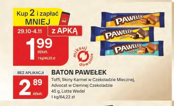 Baton Pawełek słony karmel w czekoladzie mlecznej promocja w Chorten