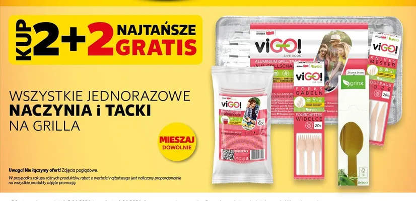 Jednorazowe naczynia i tacki na grilla Vigo! promocja w Kaufland