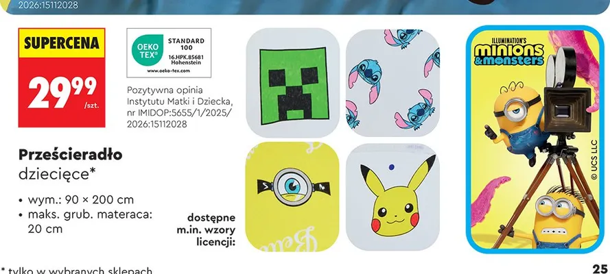 Prześcieradło dziecięce Pokémon promocja w Biedronka
