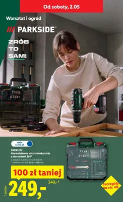 Akumulatorowa wiertarkowkrętarka z akcesoriami 20V Parkside promocja w Lidl