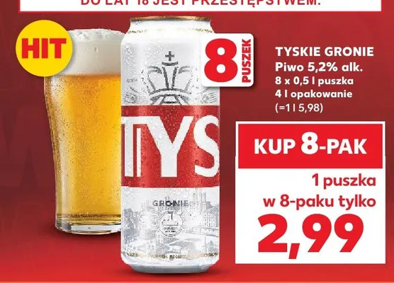 Piwo Tyskie Gronie 8-pak promocja w Kaufland