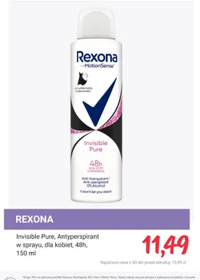 Antyperspirant w sprayu Invisible Pure, dla kobiet, 48h promocja w Rossmann