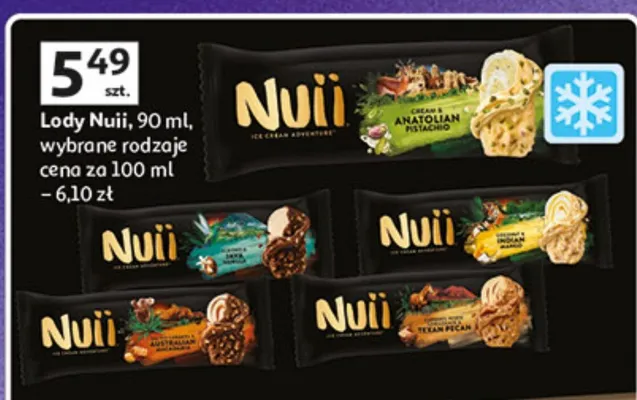 Lody Nuii, wybrane rodzaje promocja w Auchan