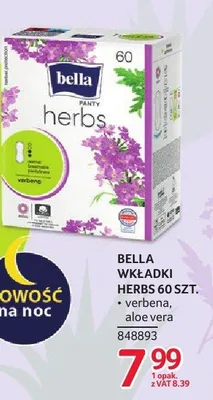 Wkładki Bella Herbs 60 szt. verbena, aloe vera promocja w Selgros