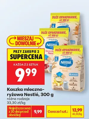 Kaszka mleczno-ryżowa różne rodzaje promocja w Biedronka