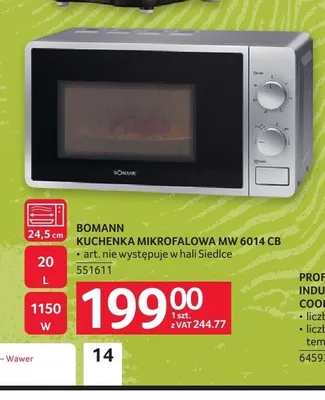 Kuchenka mikrofalowa Bomann MW 6014 CB promocja w Selgros