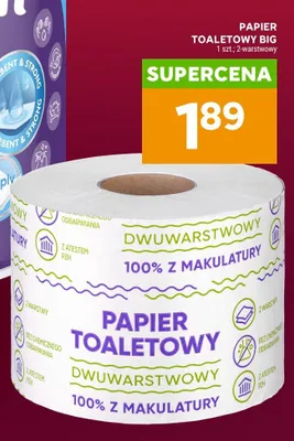 Papier toaletowy Big 2-warstwowy promocja w Stokrotka