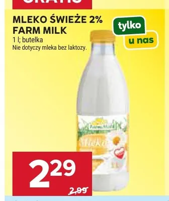 Mleko świeże 2% Farm Milk promocja w Stokrotka