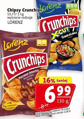 Chipsy Crunchips Lorenz wybrane rodzaje promocja w Prim Market
