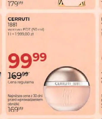 Woda toaletowa damska Cerruti 1881 promocja w Drogerie Jawa