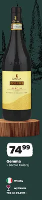 Wino czerwone Gemma Barolo Colarej promocja w Netto
