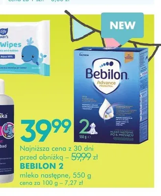 Mleko następne BEBILON 2 550g promocja w Super-Pharm