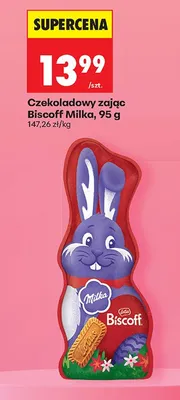 Czekoladowy zając Biscoff Milka promocja w Biedronka
