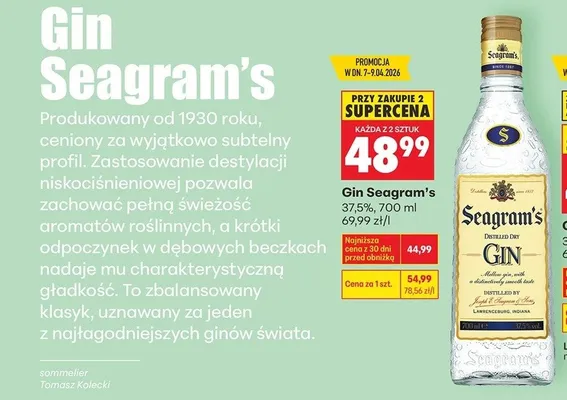 Gin Seagram's promocja w Biedronka