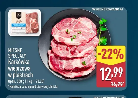 Karkówka wieprzowa w plastrach Mięsne Specjały promocja w Aldi