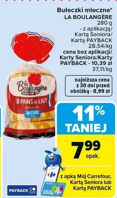 Bułeczki mleczne 280 g promocja w Carrefour Market