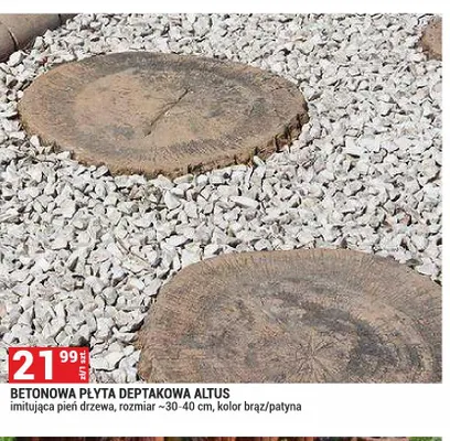 Betonowa płyta deptakowa Altus imitująca pień drzewa ~30-40cm promocja w Merkury Market