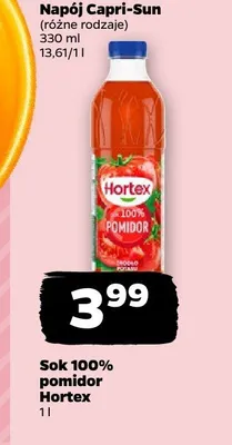 Sok 100% pomidor Hortex promocja w Netto