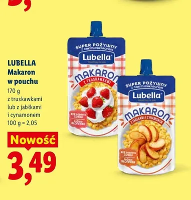 Makaron w pouchu z jabłkami i cynamonem Lubella promocja w Lidl