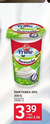 Śmietanka 30% Zott Primo promocja w Selgros