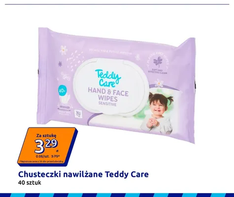 Chusteczki nawilżane do twarzy i rąk Babydream promocja w Action