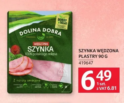 Szynka wędzona plastry Dolina Dobra promocja w Selgros
