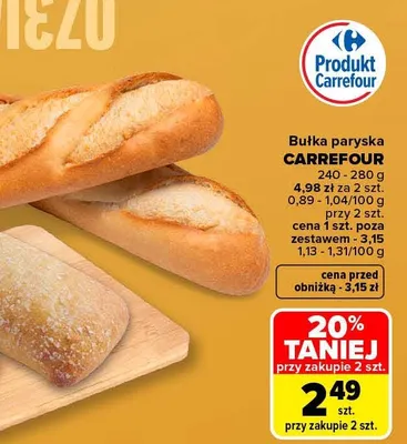 Bułka paryska Carrefour promocja w Carrefour