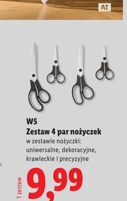 Zestaw 4 par nożyczek promocja w Lidl