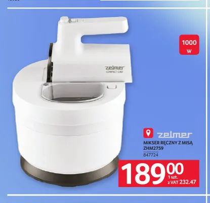 Mikser ręczny z misą ZHM2759 Zelmer promocja w Selgros