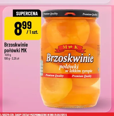 Brzoskwinie połówki MK promocja w POLOmarket