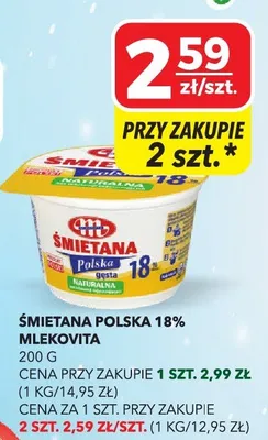 Śmietana polska 18% promocja w Top Market
