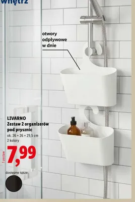 Zestaw 2 organizerów pod prysznic Livarno 26x26x29,5cm promocja w Lidl