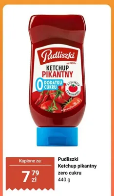 Ketchup Pudliszki pikantny zero cukru promocja w Biedronka