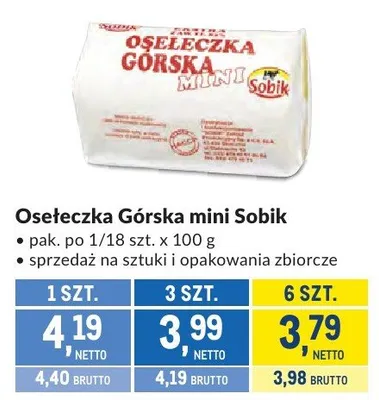 Osełeczka Górska mini Sobik promocja w Makro