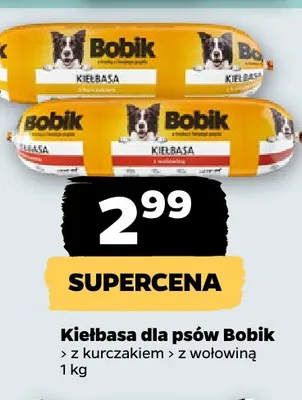 Kiełbasa dla psów Bobik z kurczakiem promocja w Netto