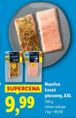 Łosoś pieczony, XXL Nautica różne rodzaje promocja w Lidl