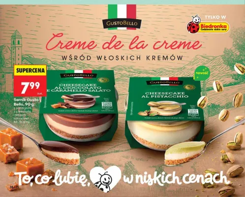 Sernik GustoBello z pistacjami promocja w Biedronka