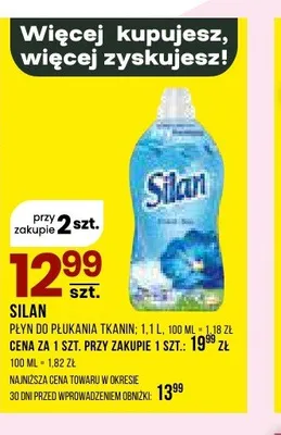 Płyn do płukania tkanin Silan promocja w Drogerie Natura