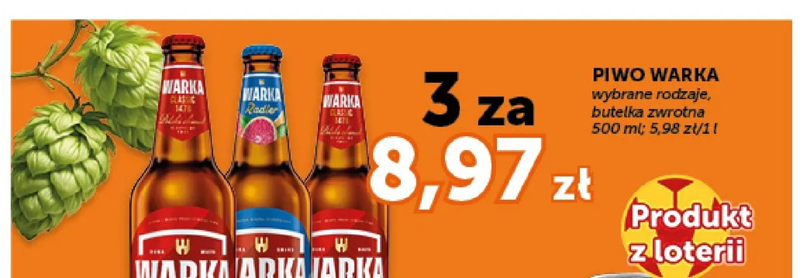 Piwo bezalkoholowe Warka Radler promocja w Groszek