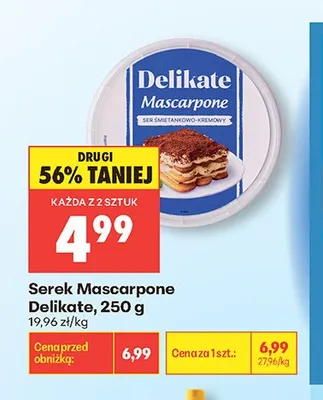 Serek Mascarpone Delikate promocja w Biedronka