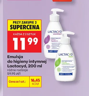 Emulsja do higieny intymnej Lactacyd Łagodzący promocja w Biedronka
