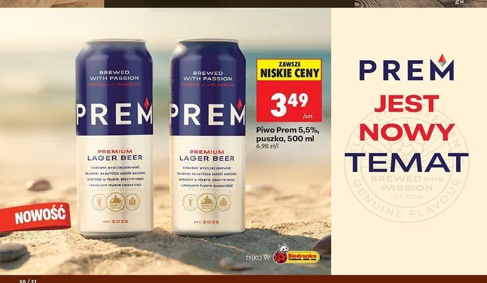 Piwo Prem 5,5% promocja w Biedronka