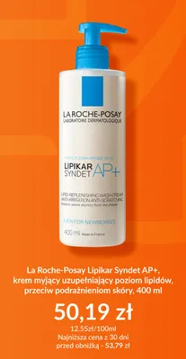 Krem myjący uzupełniający poziom lipidów przeciw podrażnieniom skóry La Roche-Posay Lipikar Syndet AP+ promocja w DOZ.PL