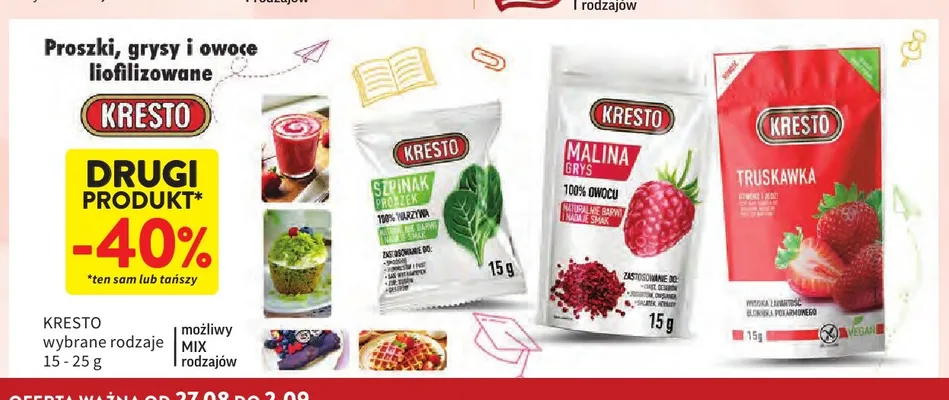 Szpinak liofilizowany w proszku Kresto promocja w Intermarche