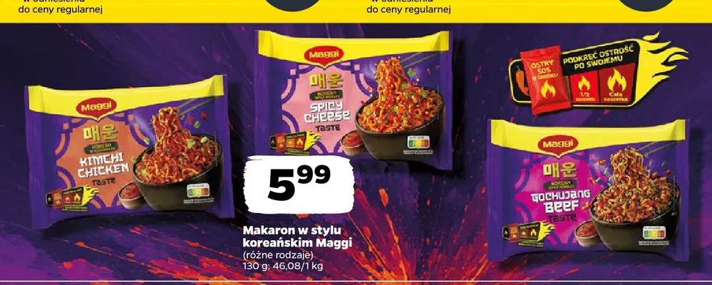 Makaron w stylu koreańskim Maggi Gochujang Beef promocja w Netto