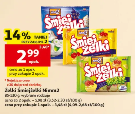 Żelki nimm2 Śmiejżelki Kwaśne promocja w Auchan