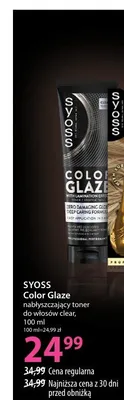 Toner do włosów Syoss Color Glaze clear promocja w Hebe